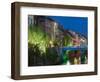 Evening View of Ljubljanica Riverfront Buildings, Slovenia-Walter Bibikow-Framed Photographic Print