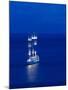 Evening View of Moving Three Masted Cruise Ship, Amalfi, Campania, Italy-Walter Bibikow-Mounted Photographic Print