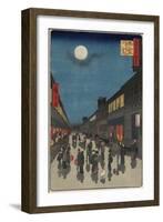 Evening View, of Saruwaka-Machi, September 1857-Utagawa Hiroshige-Framed Giclee Print