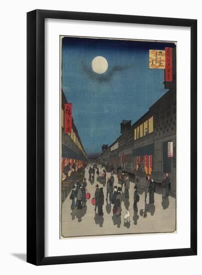 Evening View, of Saruwaka-Machi, September 1857-Utagawa Hiroshige-Framed Giclee Print