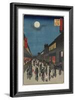 Evening View, of Saruwaka-Machi, September 1857-Utagawa Hiroshige-Framed Giclee Print