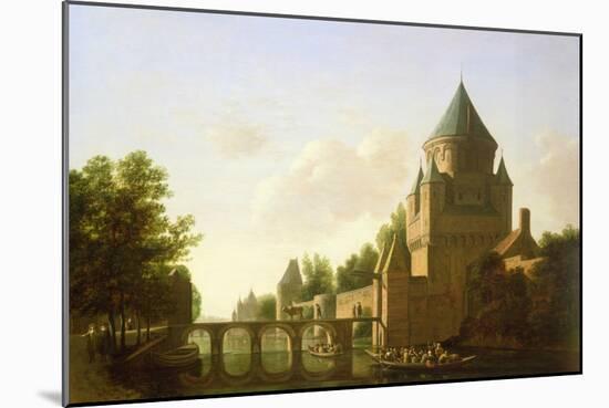 Evening View of the Kleine Houtpoort in Haarlem-Gerrit Adriaensz Berckheyde-Mounted Giclee Print