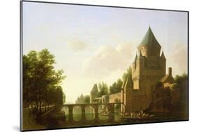 Evening View of the Kleine Houtpoort in Haarlem-Gerrit Adriaensz Berckheyde-Mounted Giclee Print