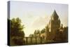 Evening View of the Kleine Houtpoort in Haarlem-Gerrit Adriaensz Berckheyde-Stretched Canvas