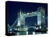 Evening View of The Tower Bridge, London, England-Walter Bibikow-Stretched Canvas