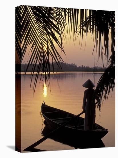 Evening View on the Mekong River, Mekong Delta, Vietnam-Keren Su-Stretched Canvas