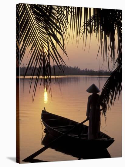 Evening View on the Mekong River, Mekong Delta, Vietnam-Keren Su-Stretched Canvas