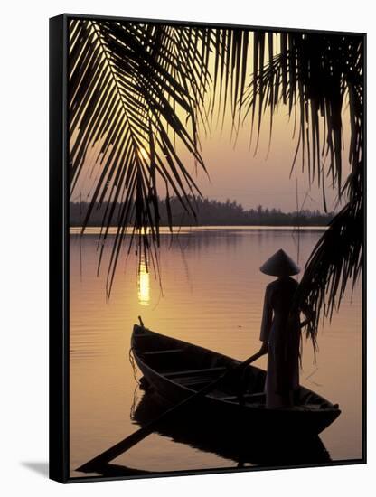 Evening View on the Mekong River, Mekong Delta, Vietnam-Keren Su-Framed Stretched Canvas