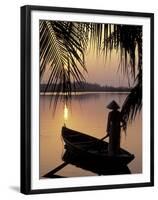 Evening View on the Mekong River, Mekong Delta, Vietnam-Keren Su-Framed Premium Photographic Print