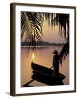Evening View on the Mekong River, Mekong Delta, Vietnam-Keren Su-Framed Premium Photographic Print