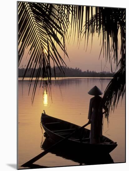 Evening View on the Mekong River, Mekong Delta, Vietnam-Keren Su-Mounted Premium Photographic Print