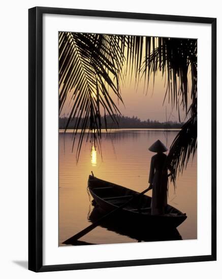 Evening View on the Mekong River, Mekong Delta, Vietnam-Keren Su-Framed Photographic Print