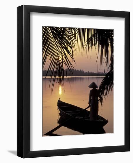 Evening View on the Mekong River, Mekong Delta, Vietnam-Keren Su-Framed Premium Photographic Print