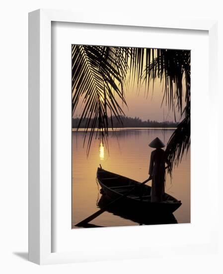 Evening View on the Mekong River, Mekong Delta, Vietnam-Keren Su-Framed Photographic Print