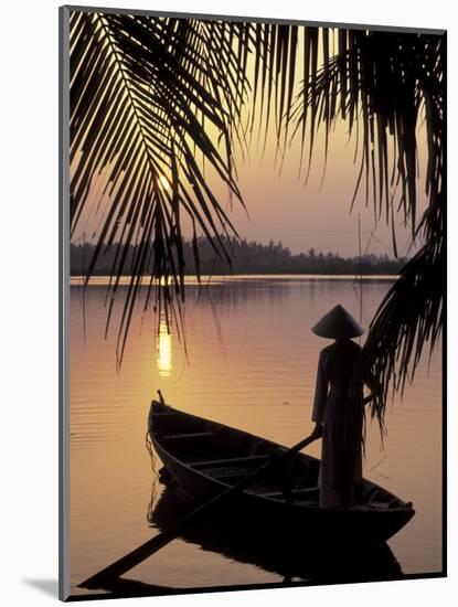 Evening View on the Mekong River, Mekong Delta, Vietnam-Keren Su-Mounted Photographic Print