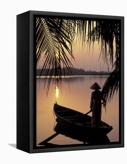 Evening View on the Mekong River, Mekong Delta, Vietnam-Keren Su-Framed Stretched Canvas