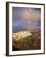 Evening View over Fira and the Volcanic Landscape-Markus Lange-Framed Photographic Print