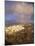 Evening View over Fira and the Volcanic Landscape-Markus Lange-Mounted Photographic Print