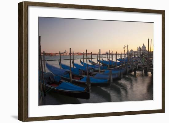 Evening view over Gondolas parked for the night.-Terry Eggers-Framed Photographic Print