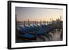Evening view over Gondolas parked for the night.-Terry Eggers-Framed Photographic Print