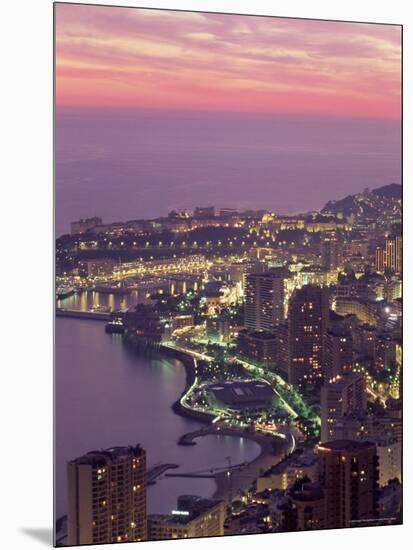 Evening View Over Monte Carlo, Monaco, Cote d'Azur, Mediterranean, Europe-Sergio Pitamitz-Mounted Photographic Print