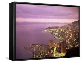 Evening View Over Monte Carlo, Monaco, Mediterranean, Europe-Sergio Pitamitz-Framed Stretched Canvas