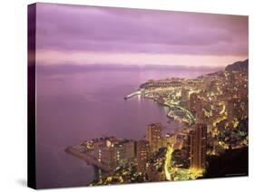 Evening View Over Monte Carlo, Monaco, Mediterranean, Europe-Sergio Pitamitz-Stretched Canvas