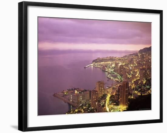 Evening View Over Monte Carlo, Monaco, Mediterranean, Europe-Sergio Pitamitz-Framed Photographic Print