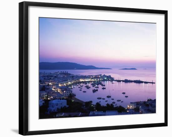 Evening View Over Mykonos, Cyclades, Greek Islands, Greece-Hans Peter Merten-Framed Photographic Print