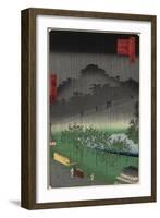 Evening View, Paulownia Plantation at Akasaka in Downpour, April 1859-null-Framed Giclee Print