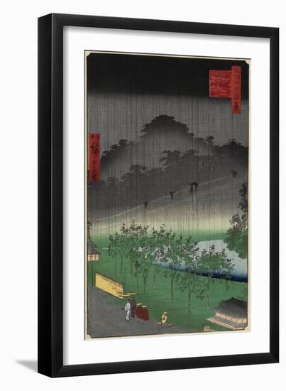 Evening View, Paulownia Plantation at Akasaka in Downpour, April 1859-null-Framed Giclee Print