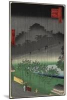 Evening View, Paulownia Plantation at Akasaka in Downpour, April 1859-null-Mounted Giclee Print