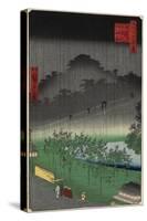 Evening View, Paulownia Plantation at Akasaka in Downpour, April 1859-null-Stretched Canvas