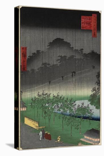 Evening View, Paulownia Plantation at Akasaka in Downpour, April 1859-null-Stretched Canvas