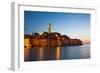 Evening, Waterfront and Tower of Church of St. Euphemia, Old Town, Rovinj, Croatia, Europe-Richard Maschmeyer-Framed Photographic Print