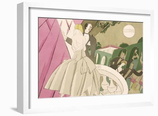 Evening Wedding on the Balcony, circa 1920-Charles Martin-Framed Giclee Print