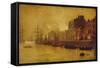 Evening, Whitby Harbour, 1893-Arthur Grimshaw-Framed Stretched Canvas