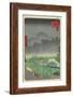 Eveningview, Paulownia Plantation at Akasaka in Downpour, April 1859-null-Framed Giclee Print