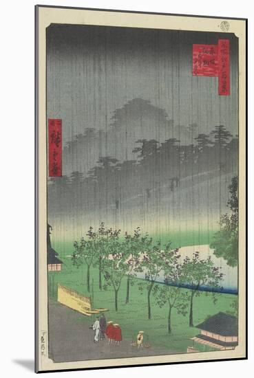 Eveningview, Paulownia Plantation at Akasaka in Downpour, April 1859-null-Mounted Giclee Print