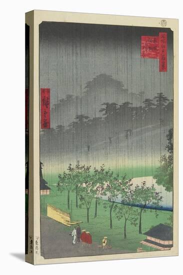 Eveningview, Paulownia Plantation at Akasaka in Downpour, April 1859-null-Stretched Canvas