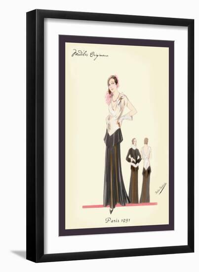 Eveningwear in Black and White-null-Framed Art Print