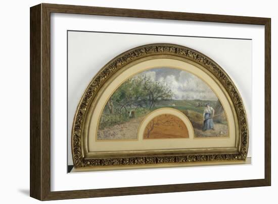 Eventail : côteaux de Chaponval-Camille Pissarro-Framed Giclee Print