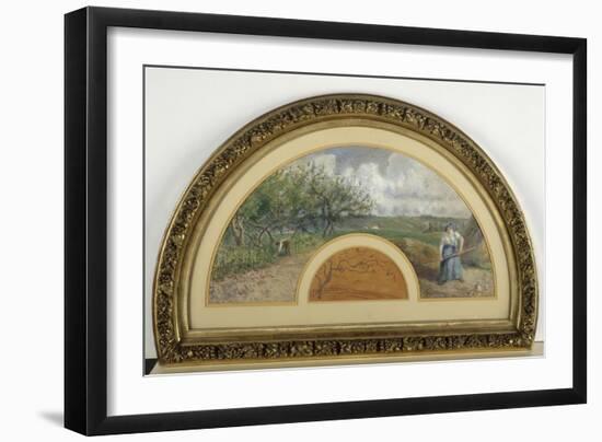 Eventail : côteaux de Chaponval-Camille Pissarro-Framed Giclee Print