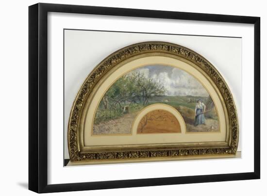 Eventail : côteaux de Chaponval-Camille Pissarro-Framed Premium Giclee Print