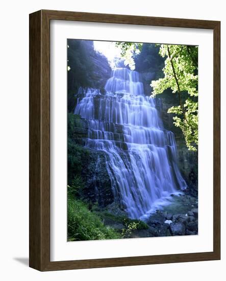 Eventail Waterfall, Cascades Du Herisson, Near Ilay, Jura, Franche Comte, France, Europe-Stuart Black-Framed Photographic Print