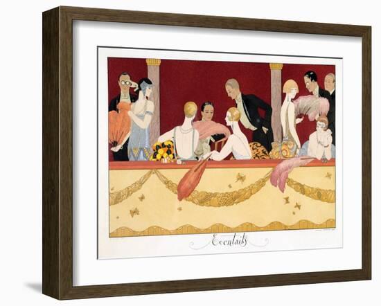 Eventails, Engraved by H. Reidel, 1924 (Pochoir Print)-Georges Barbier-Framed Giclee Print