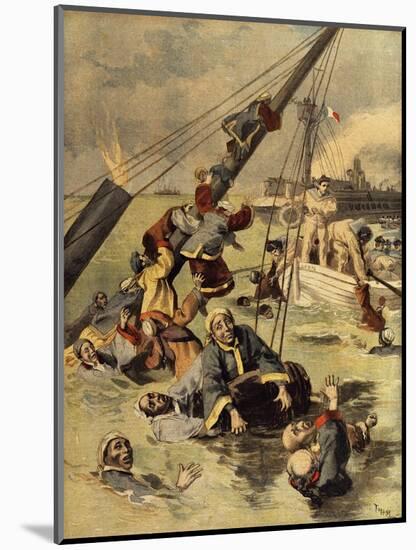 Events in Korea, Chinese Ship Sunk by Japanese, First Sino-Japanese War-null-Mounted Giclee Print