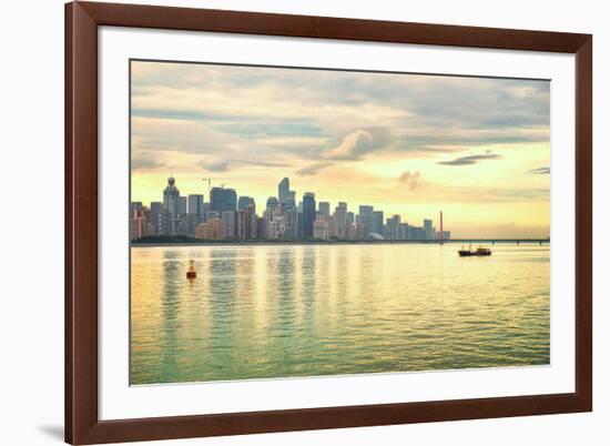 Ever-Developing Jianggang Skyline and Qianjiang River in Hangzhou, Zhejiang, China-Andreas Brandl-Framed Photographic Print