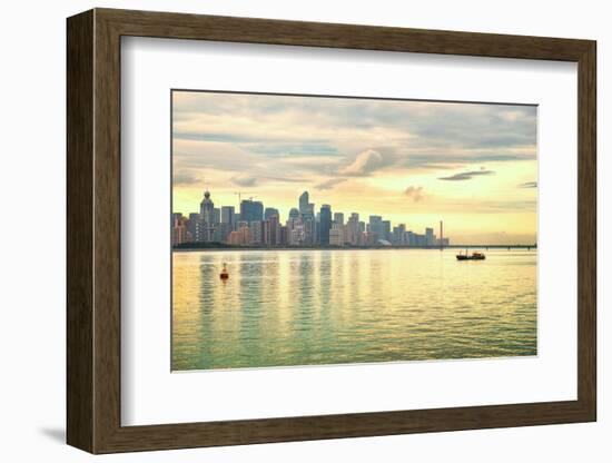 Ever-Developing Jianggang Skyline and Qianjiang River in Hangzhou, Zhejiang, China-Andreas Brandl-Framed Photographic Print