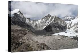 Everest Base Camp (5350m), scattering of tents at back of Khumbu glacier, Khumbu, Nepal, Himalayas-Alex Treadway-Stretched Canvas